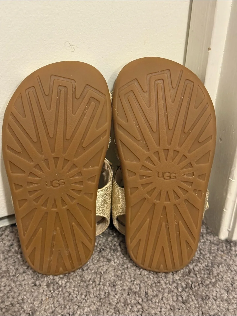 UGG Kids Metallic Gold Strappy Sandals